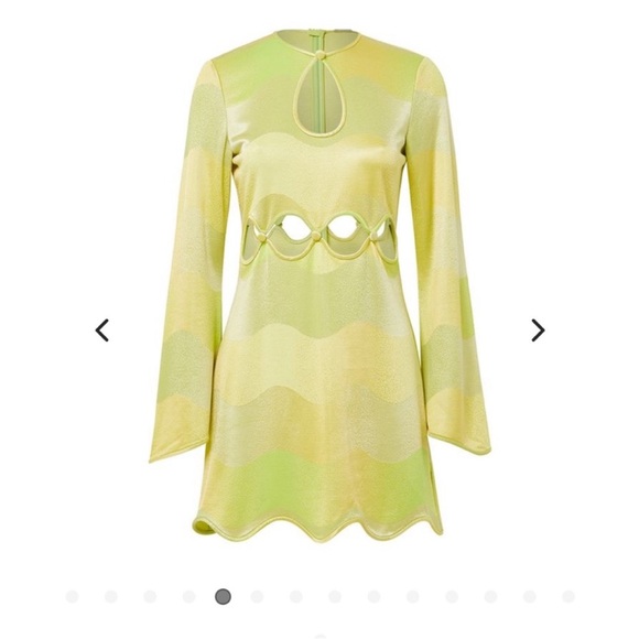 Alexis Yellow and Green Mini Dress - Picture 4 of 7